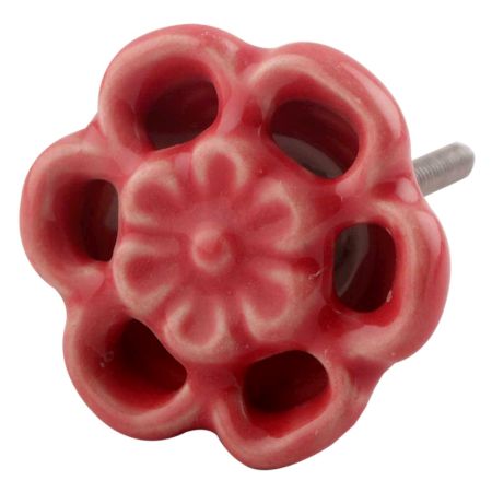 Red Tiny Flower Ceramic Drawer Knobs Online